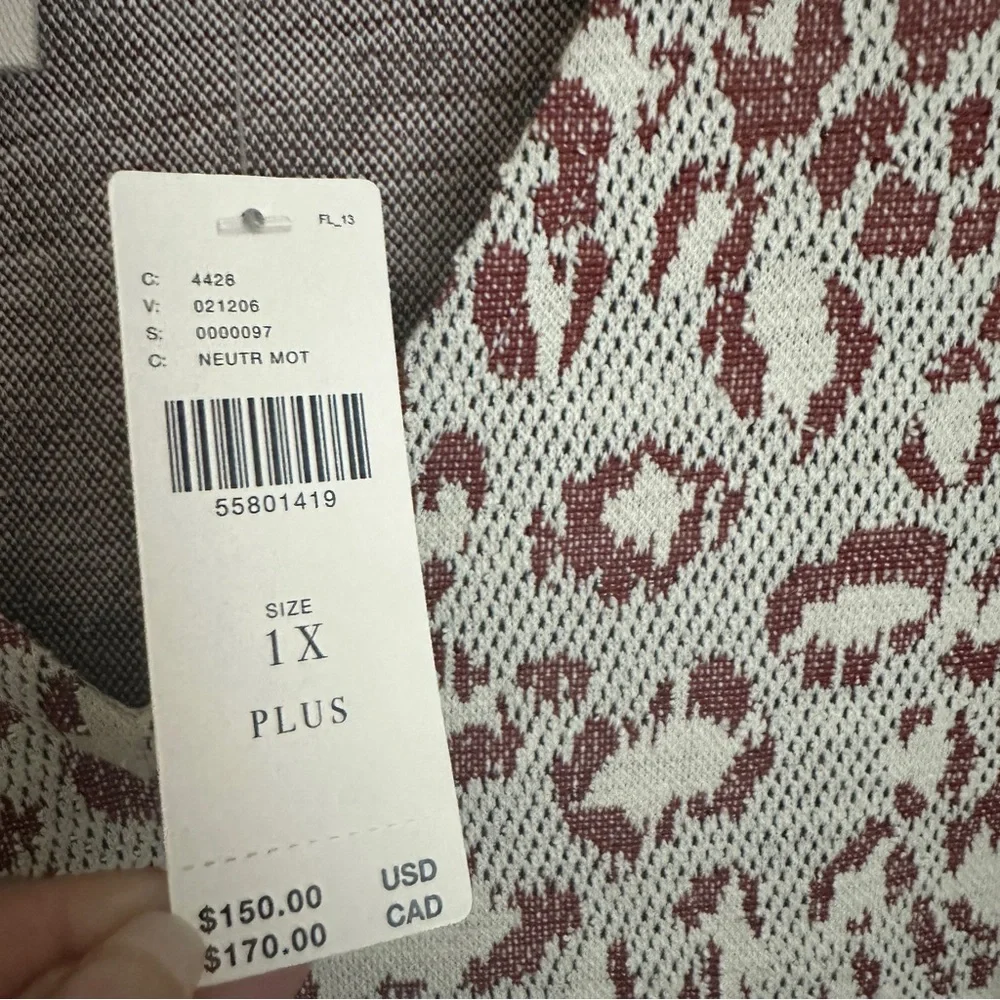 Anthropologie Dolan Neutral‎ Leopard Print Knit Dress Sz 1X - Picture 8 of 12